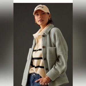 Greylin knit shirt jacket